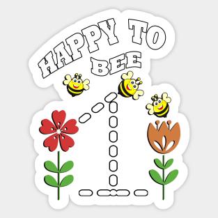 Birthday One Year Old Happy To Bee 1 Cute Bee Party Gift Sticker